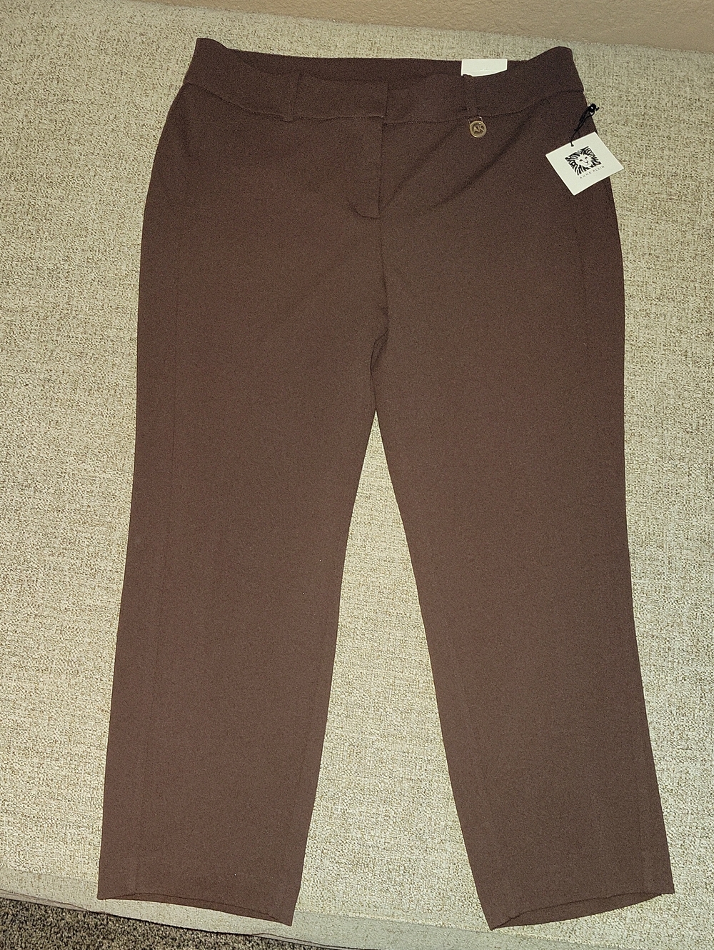 ANNE KLEIN Women’s Brown Dress Pants Slim Ankle Sz 14p